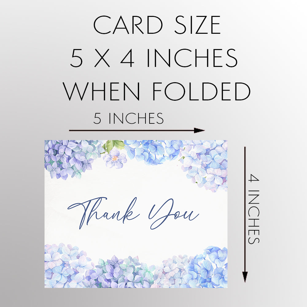 Hydrangea Blue Thank You Card