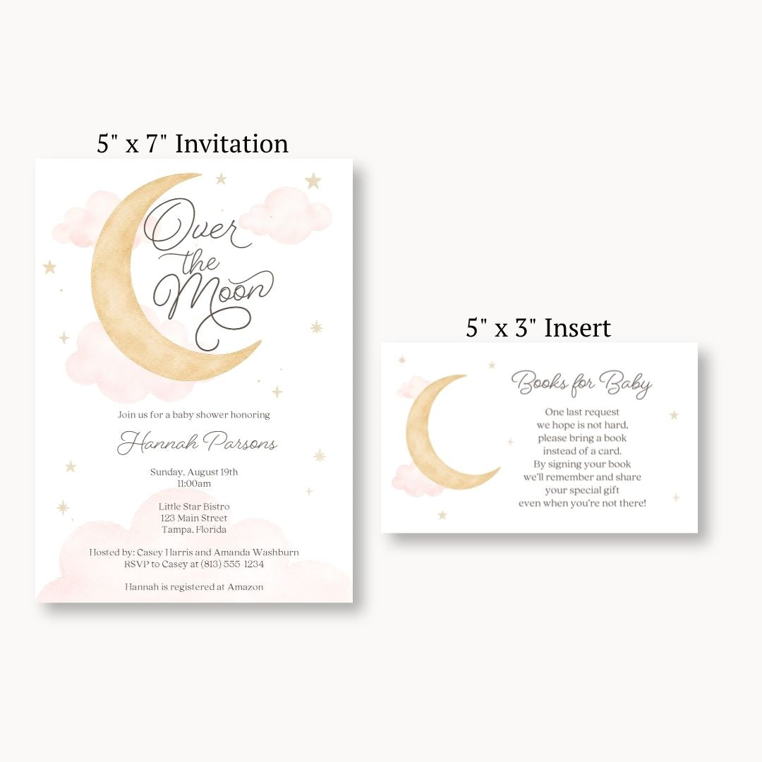 Over the Moon Girl Bring A Book Card
