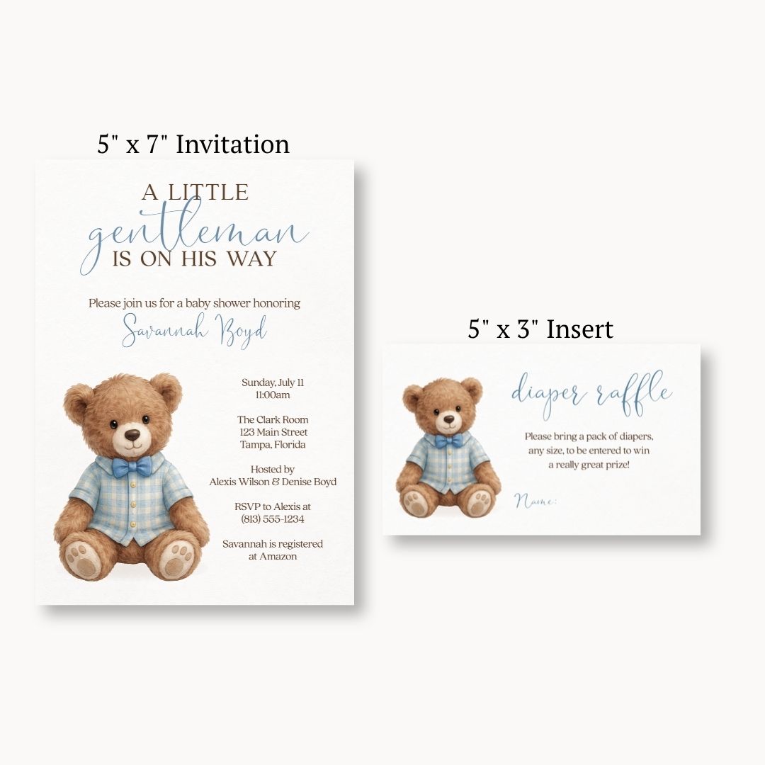A Little Gentleman Diaper Raffle Ticket