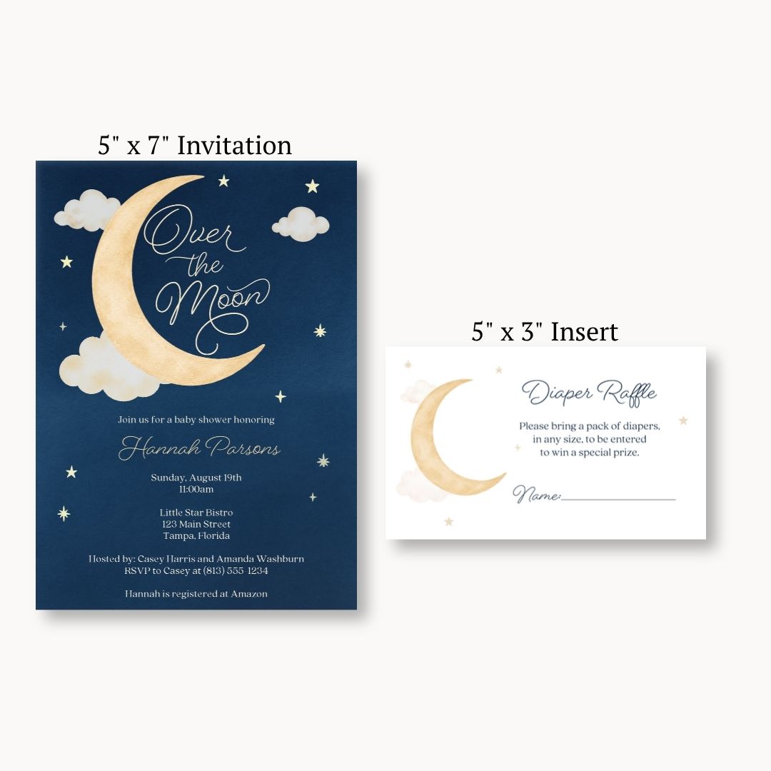 Over the Moon Diaper Raffle Ticket