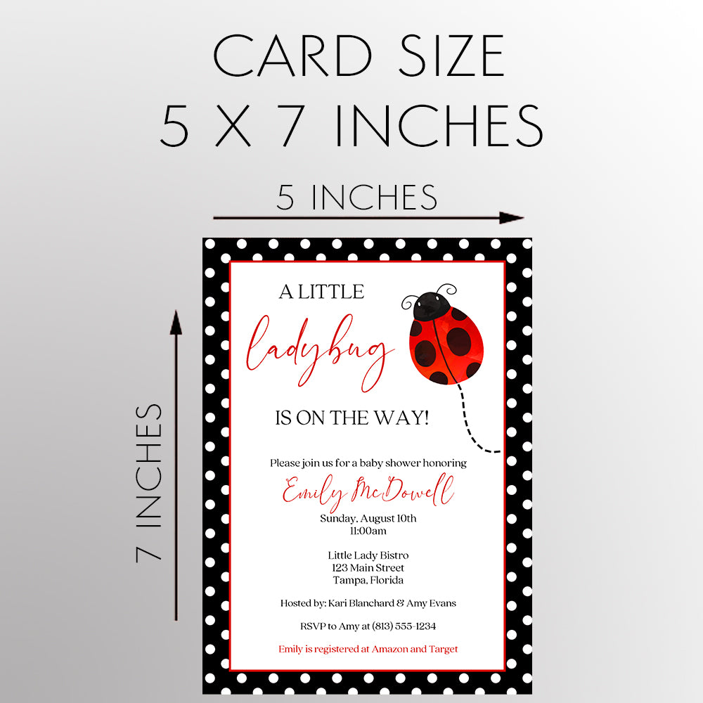 Ladybug Baby Shower Invitation