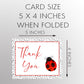 Ladybug Thank You Card