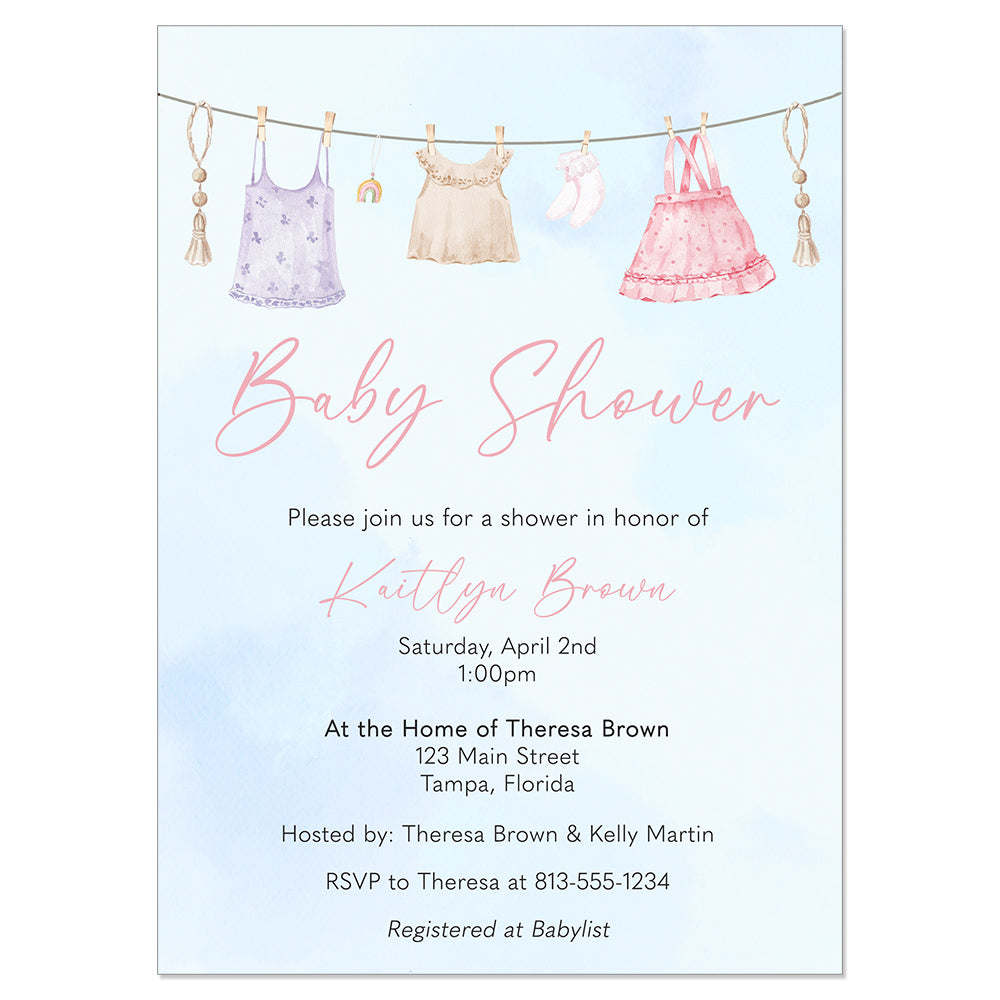 Laundry Baby Shower Invitation