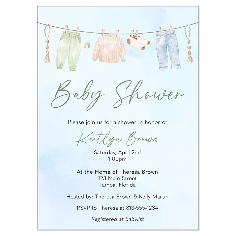 Laundry Baby Shower Invitation