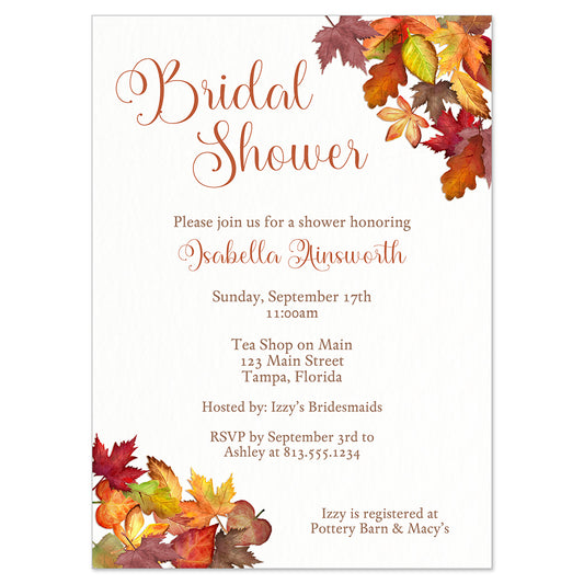 Falling For Autumn Bridal Shower Invitation