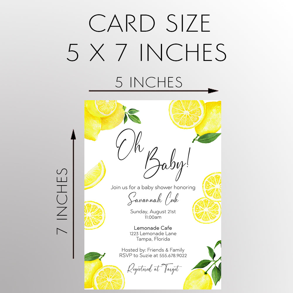 Lemon Baby Shower Invitation