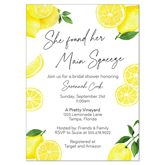 Lemon Bridal Shower Invitation