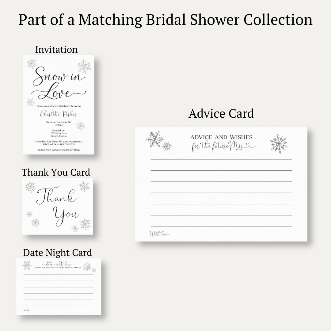 Snow in Love Advice Cards
