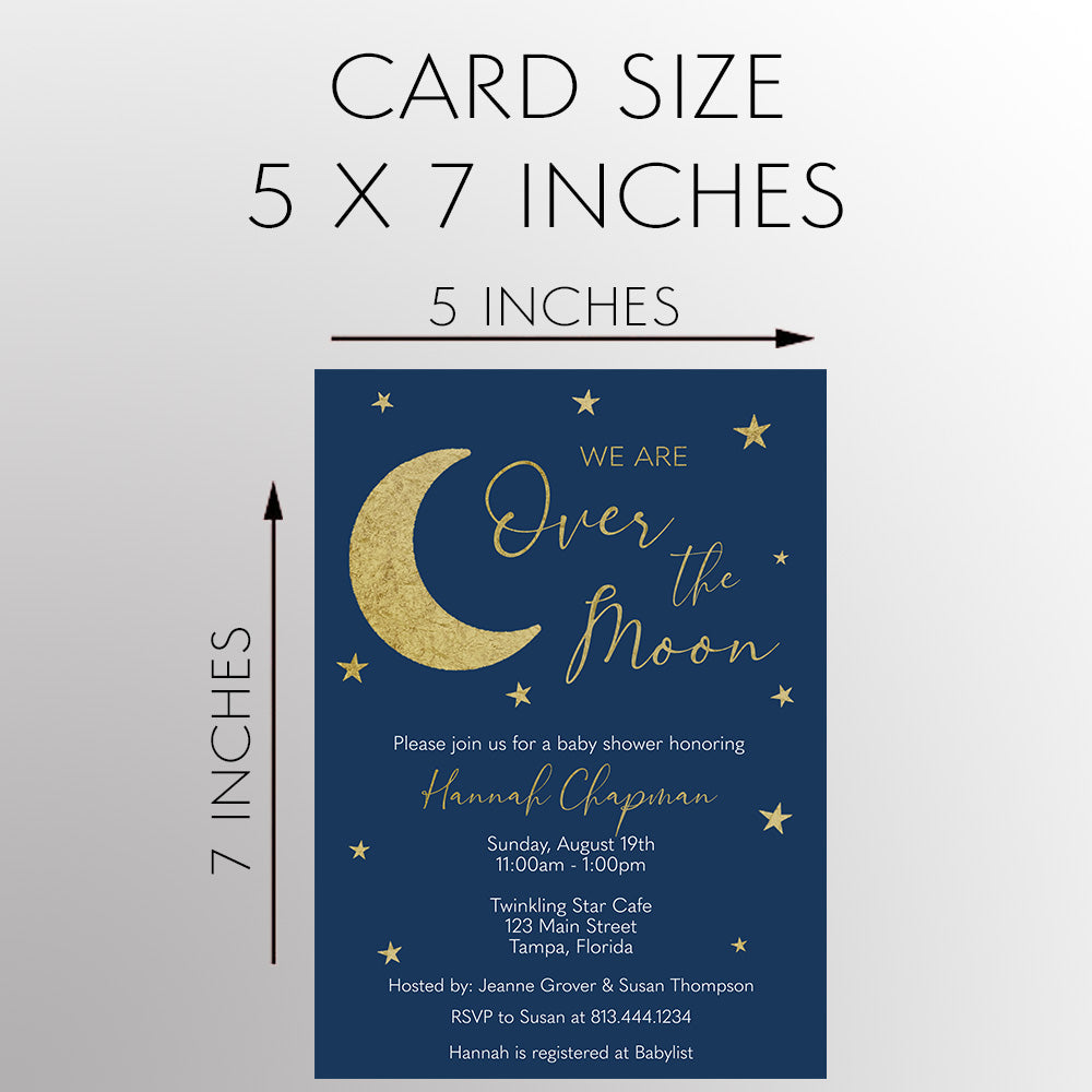 Over the Moon Baby Shower Invitation