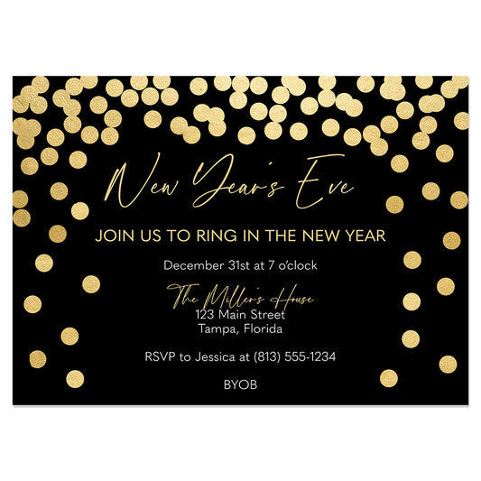 New Year's Eve Confetti Invitation