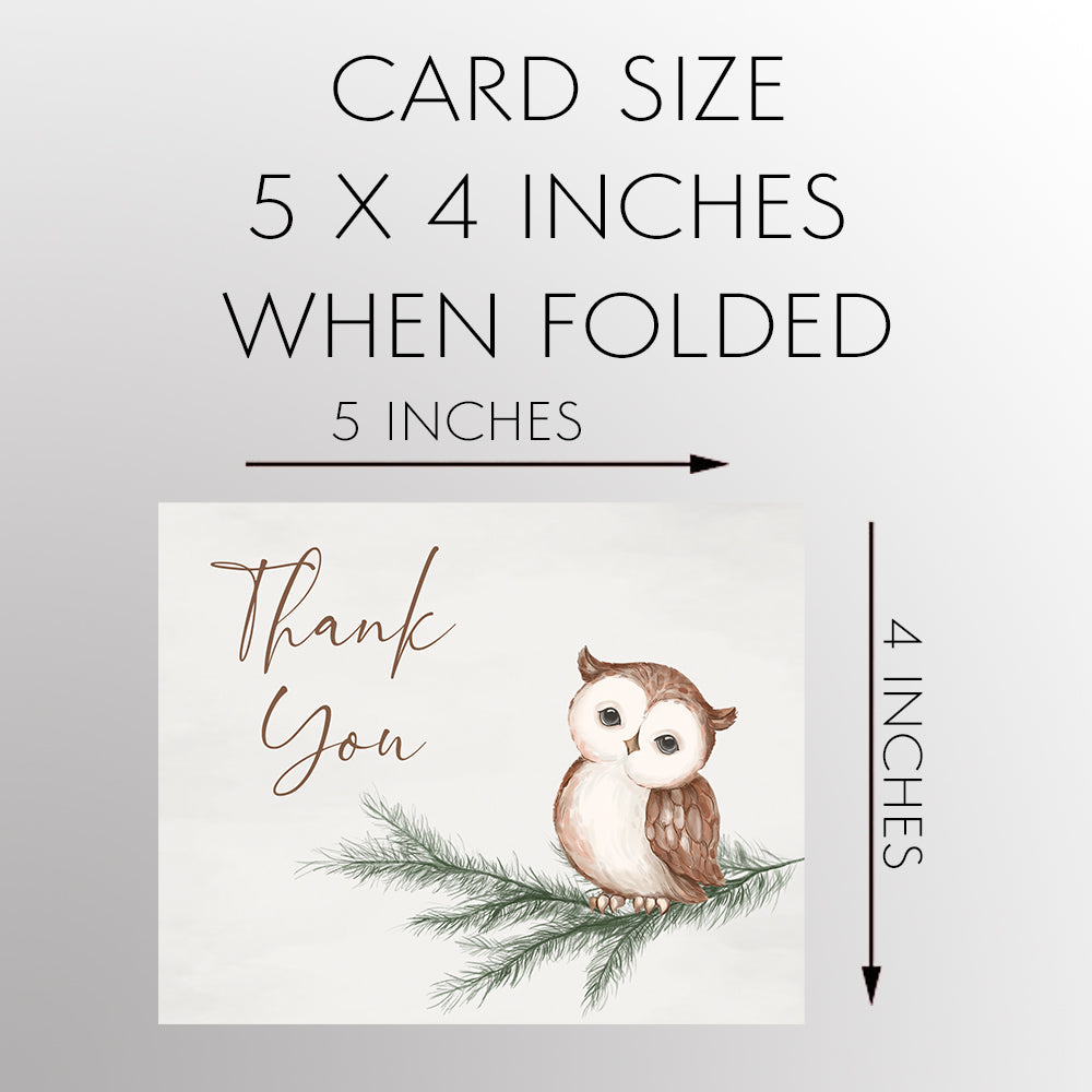 Owl Baby Shower Thank You Card