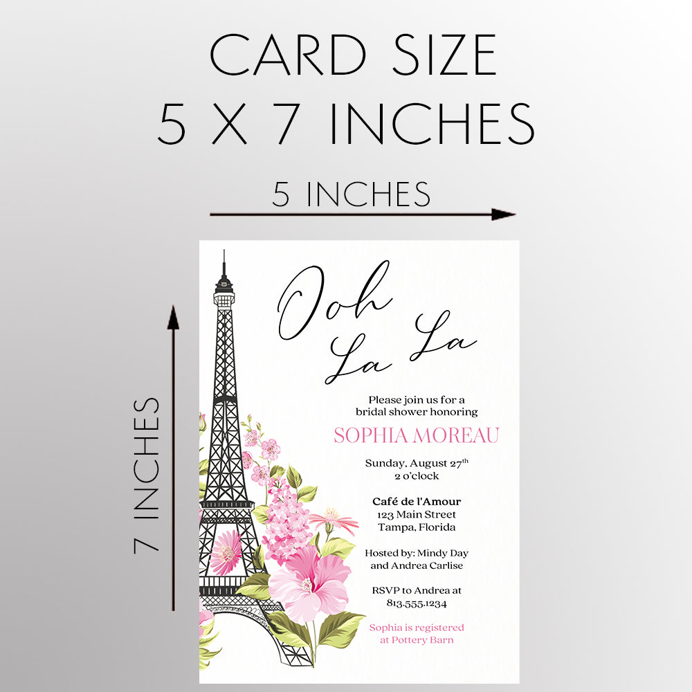 Paris Love Story Bridal Shower Invitation