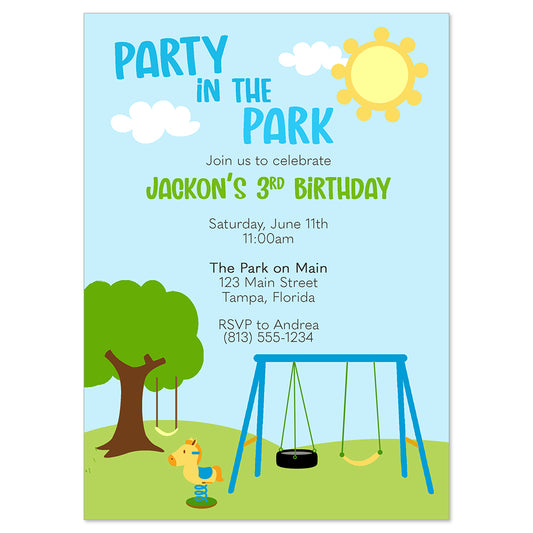 Party in the Park Birthday Party Invitation