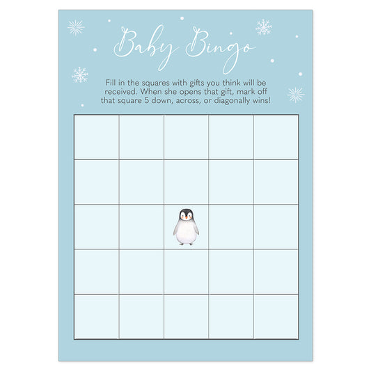 Baby Penguin Baby Shower Bingo