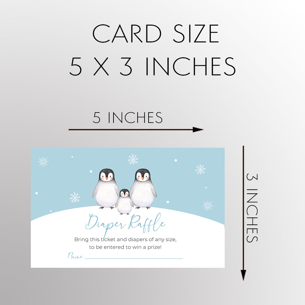 Baby Penguin Diaper Raffle Ticket