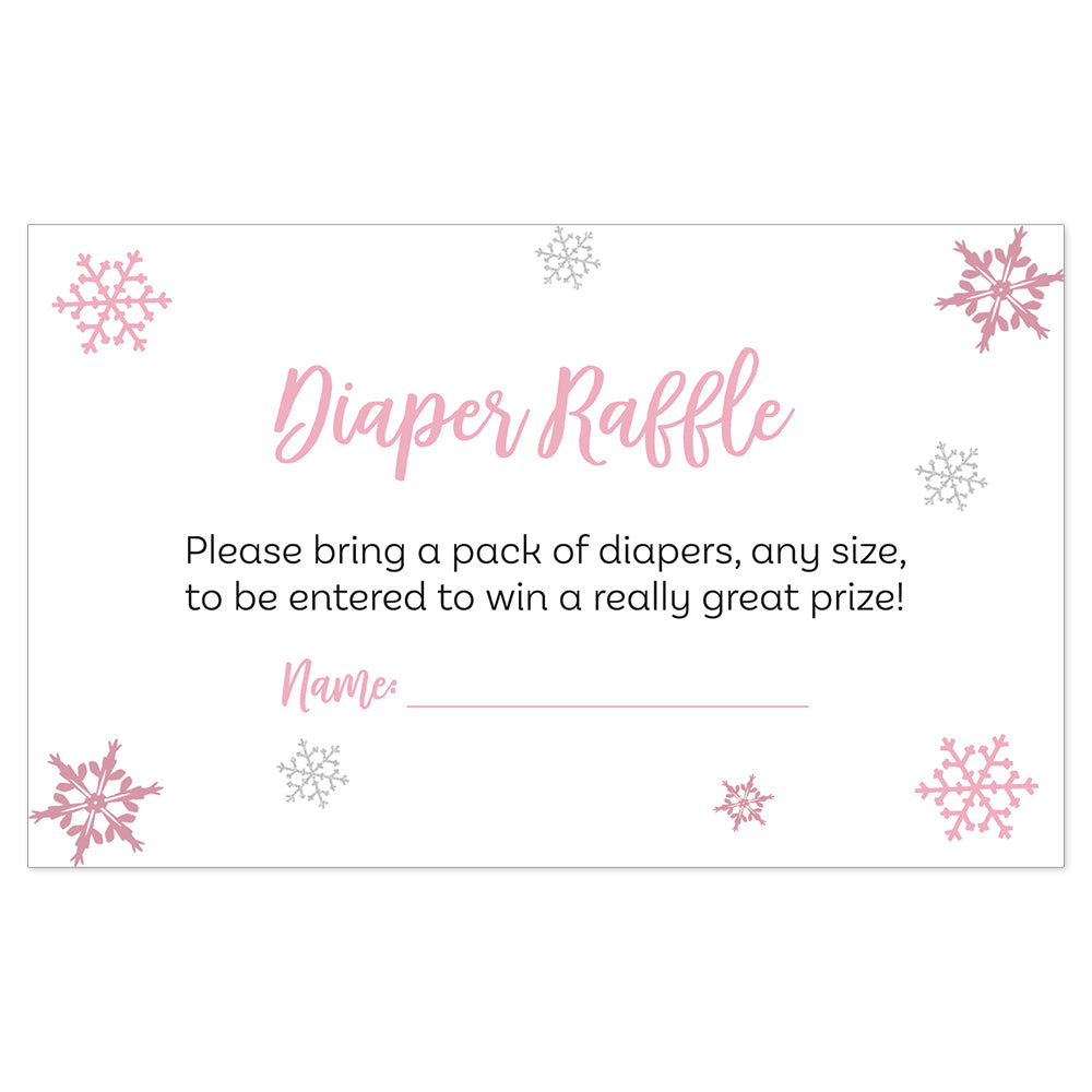 Little Snowflake Baby Shower Diaper Raffle Ticket