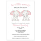 Twin Elephant Baby Shower Invitation