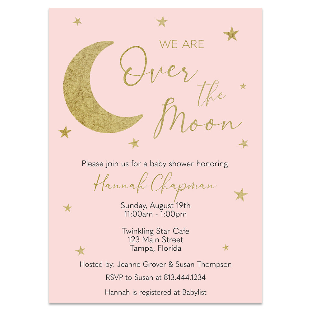 Over the Moon Baby Shower Invitation