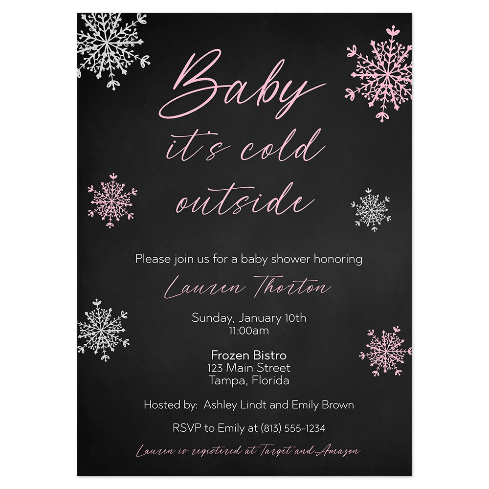 Baby It's Cold Outside Chalkboard Baby Shower Invitation