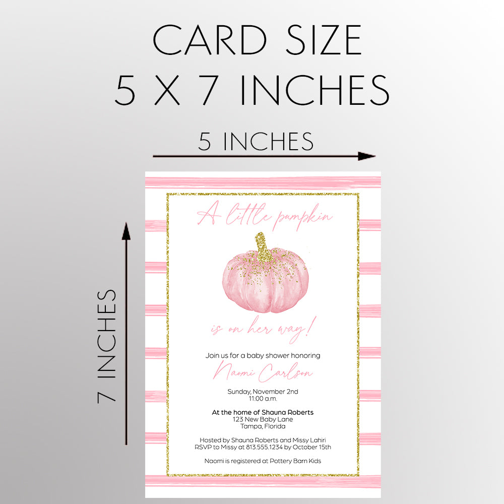 Sparkling Pumpkin Baby Shower Invitation