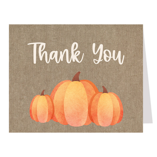 Lil Pumpkin Baby Shower Thank You Card