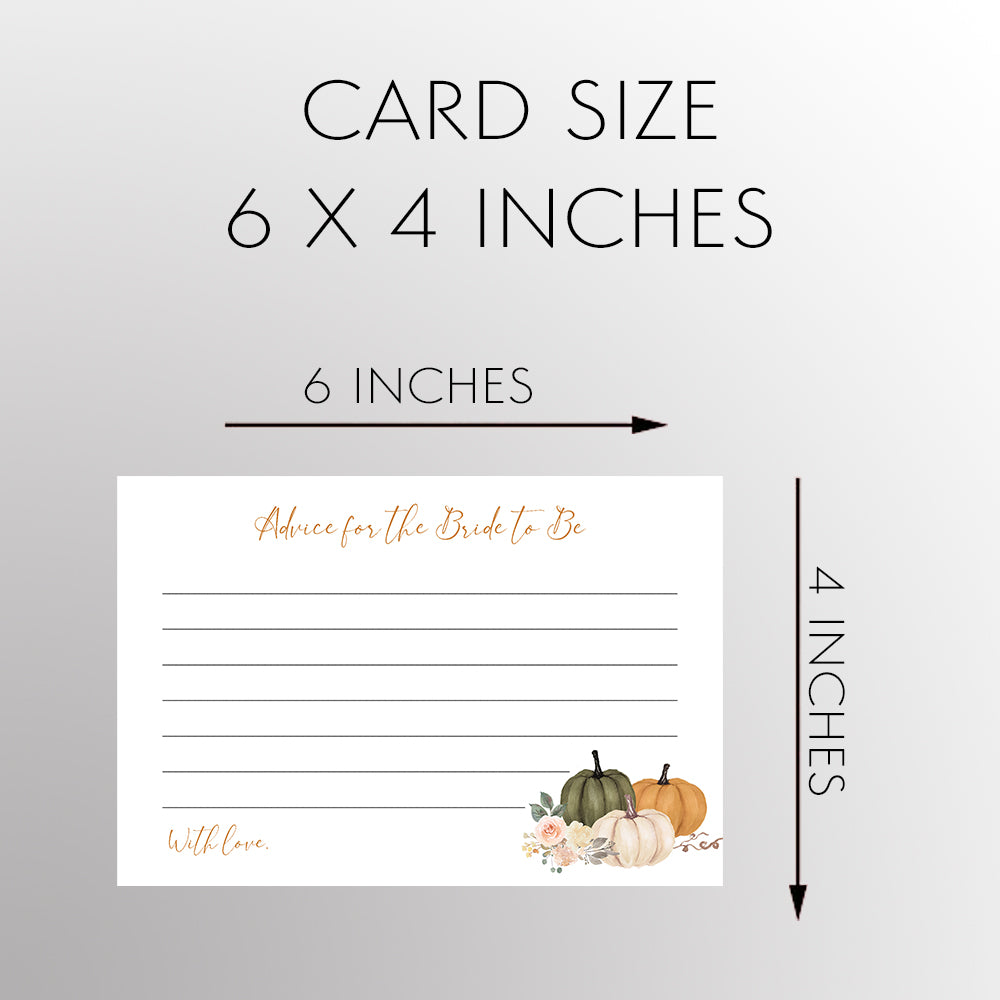 Pumpkin Bridal Shower Advice Card