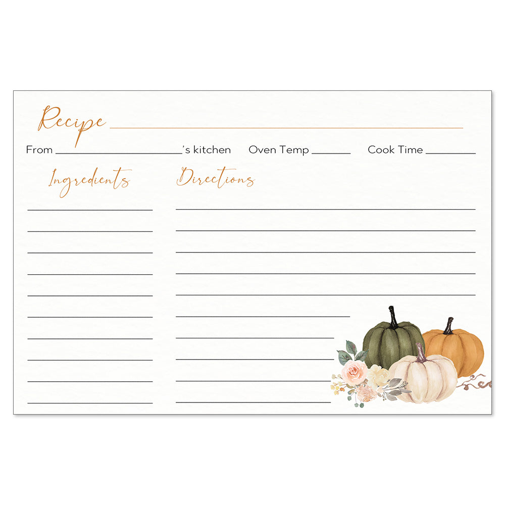 October Recipe Card Pumpkin Recipe Cards – The Invite Lady