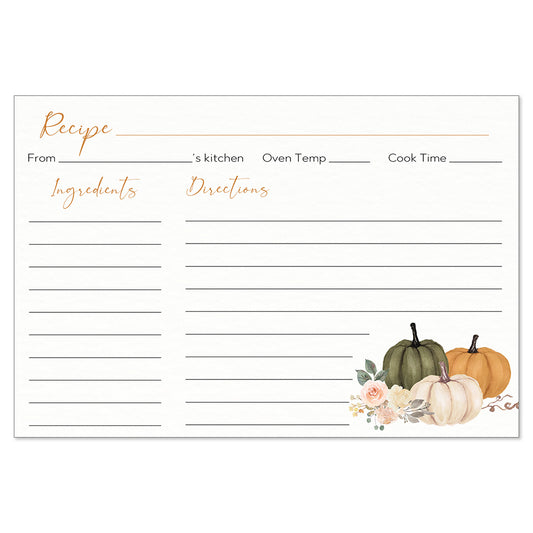 Pumpkin Recipe Cards