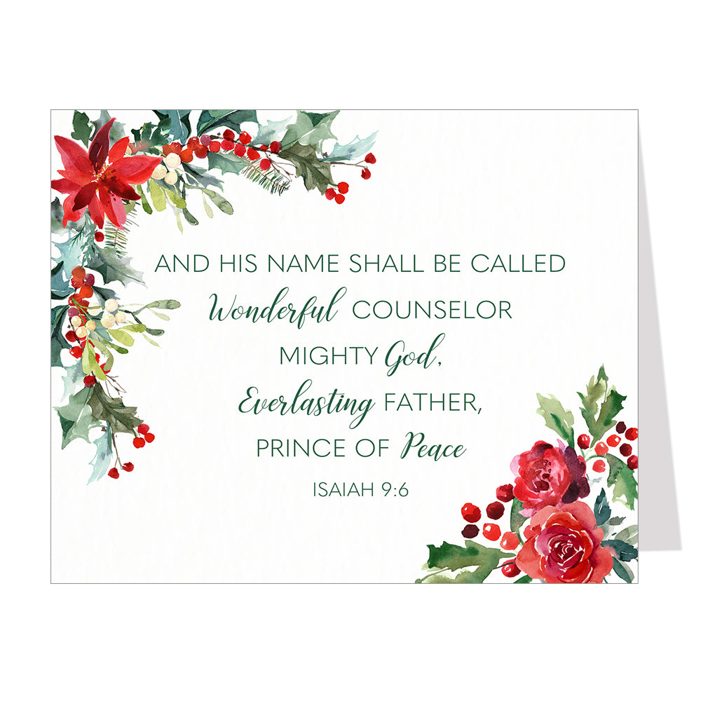 Floral Scripture Christmas Cards
