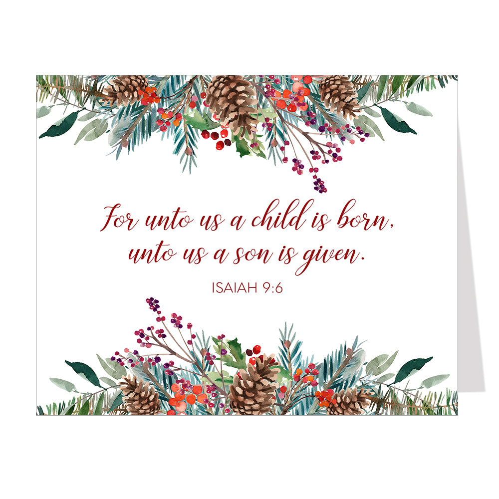 Floral Scripture Christmas Cards