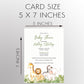 Watercolor Safari Animals Invitation