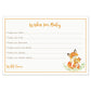 Fox Baby Shower Advice, Predictions, Wishes Card