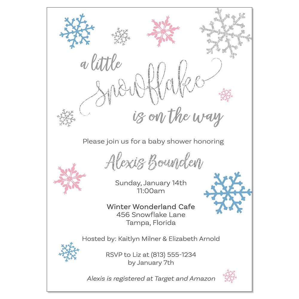 Little Snowflake Baby Shower Invitation