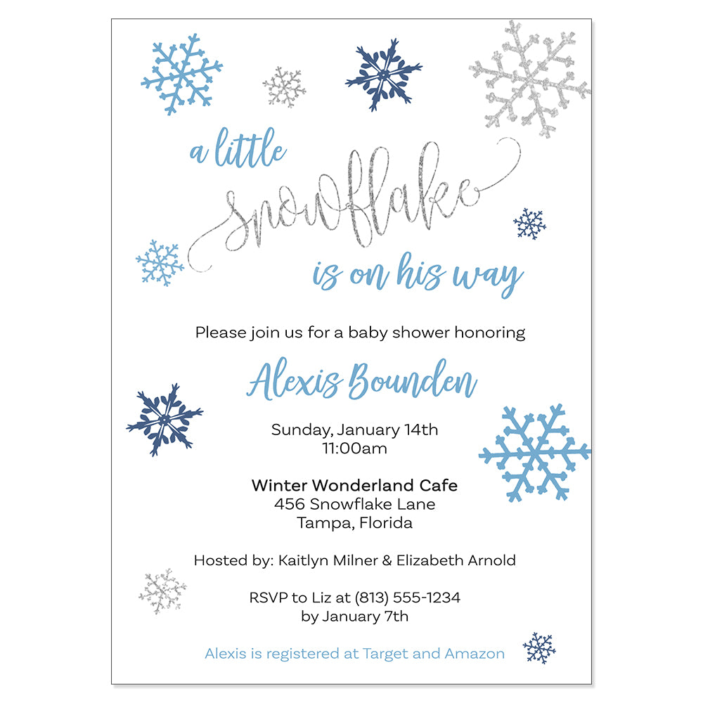 Little Snowflake Baby Shower Invitation