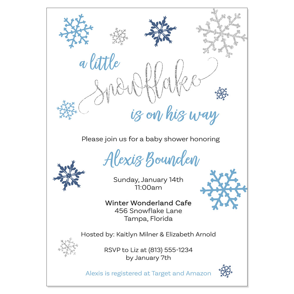 Little Snowflake Baby Shower Invitation, Pink