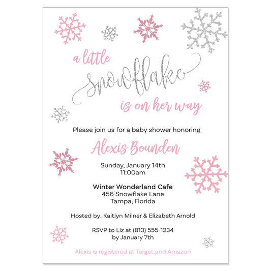 Little Snowflake Baby Shower Invitation