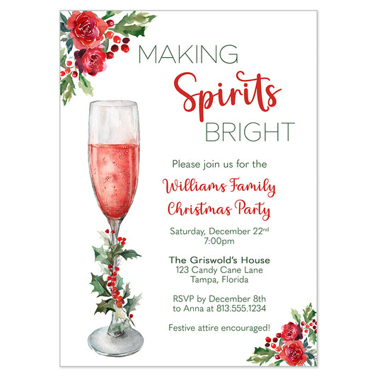 Making Spirits Bright Christmas Party Invitation