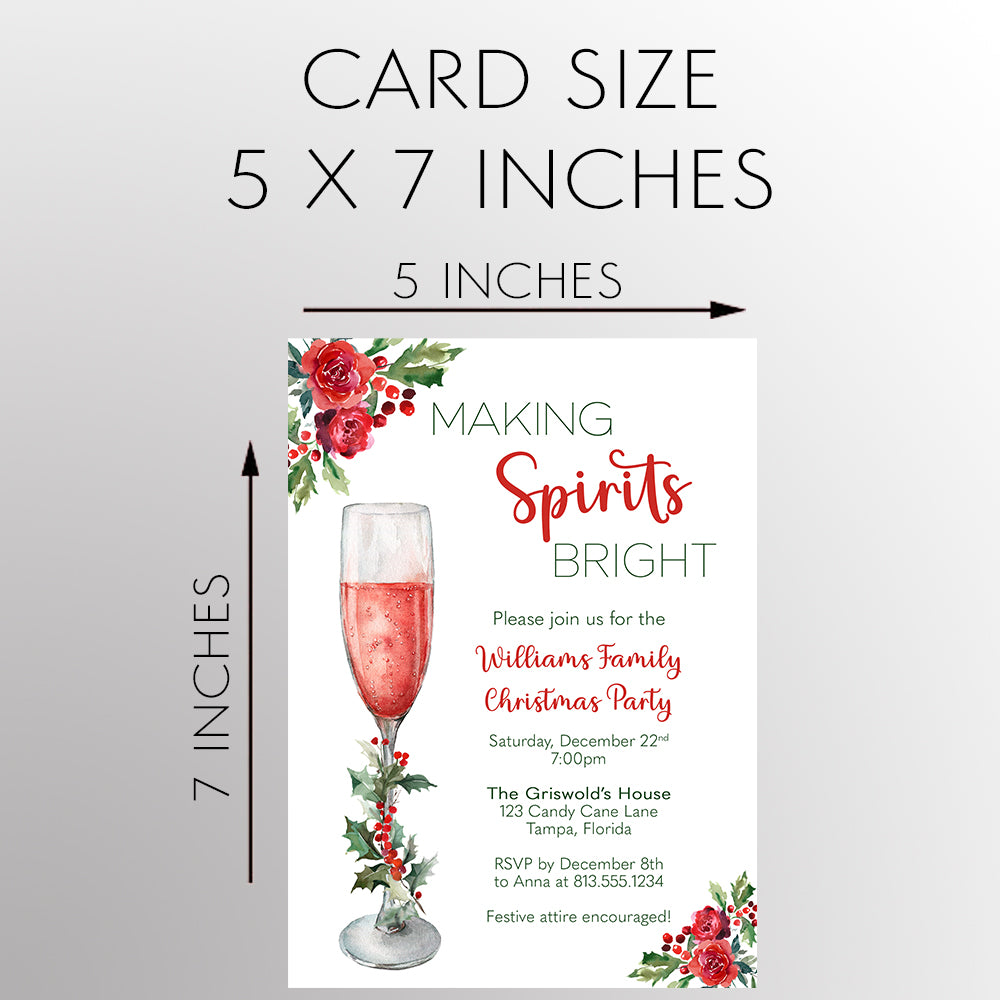 Making Spirits Bright Christmas Party Invitation