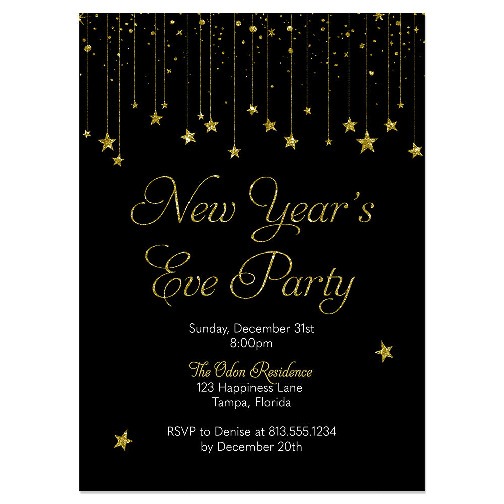 New Year's Eve Stars Invitation