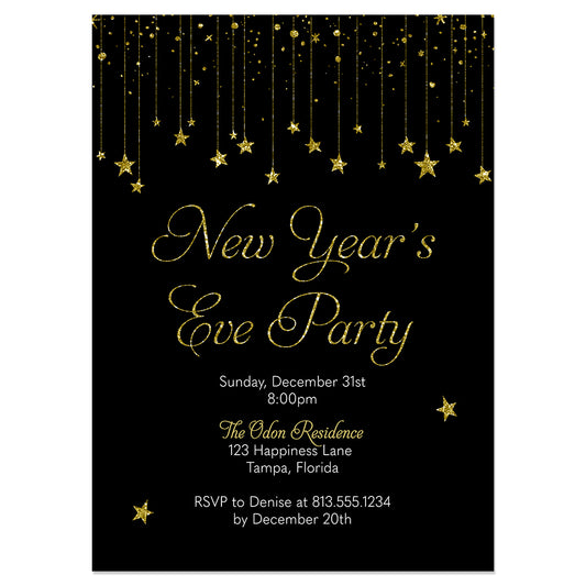 New Year's Eve Stars Invitation