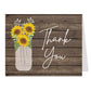Sunflower Mason Jar Thank You Card