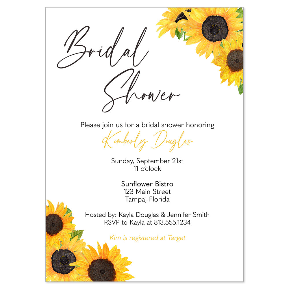 Sunflower Clusters Bridal Shower