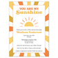 You Are My Sunshine Baby Shower Invitation