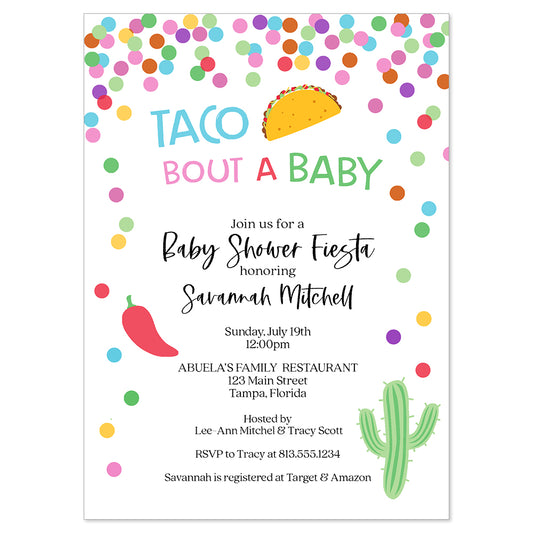 Taco 'Bout A Baby, Shower Invitation