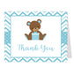 Chevron Teddy Bear Blue Baby Shower Thank You Card