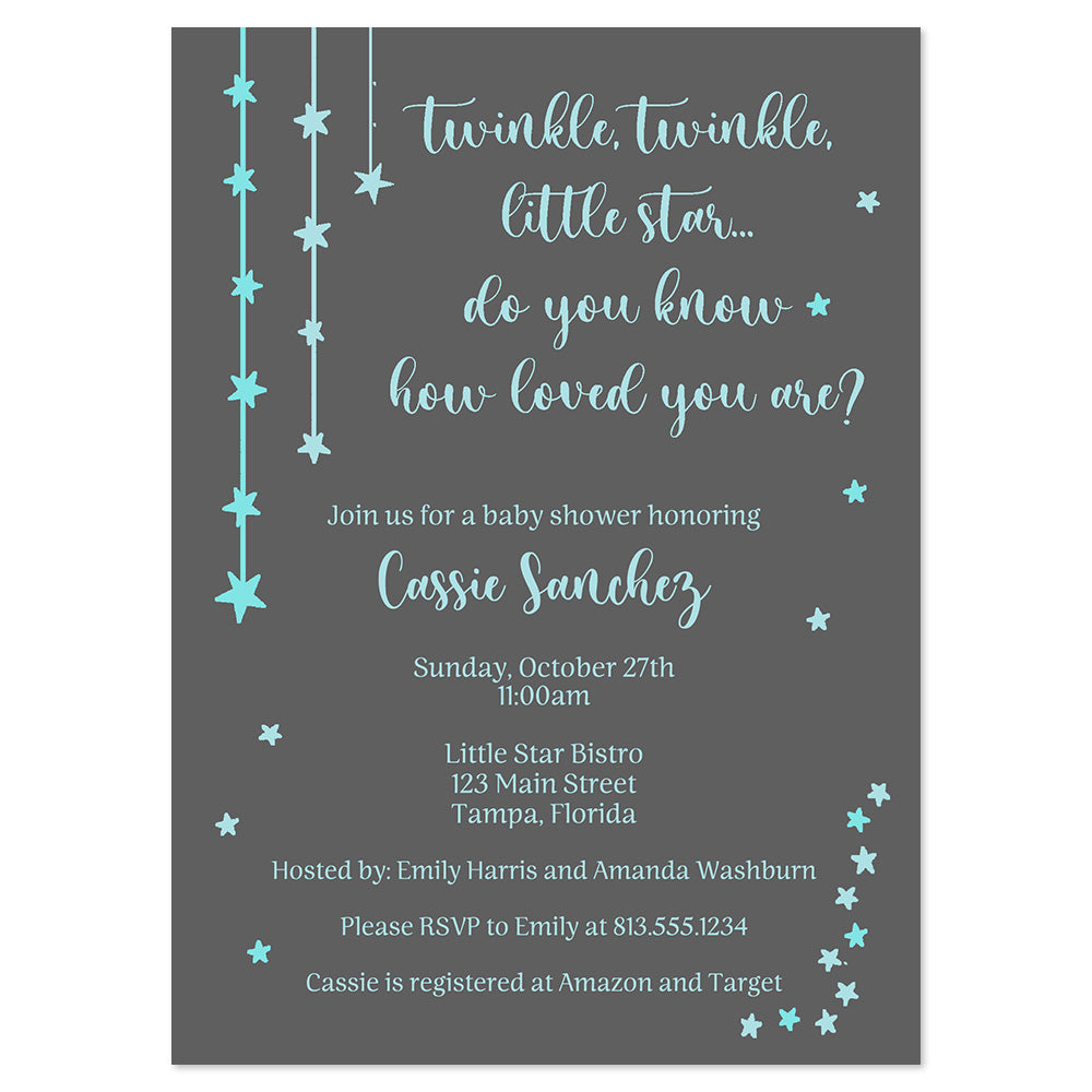 Twinkle Star Baby Shower Invitation