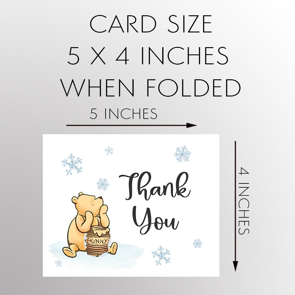 Winnie the Pooh Winter Thank You Card