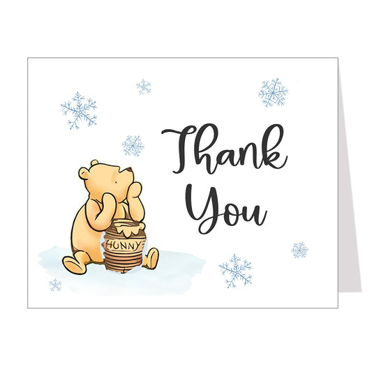 Winnie the Pooh Winter Thank You Card