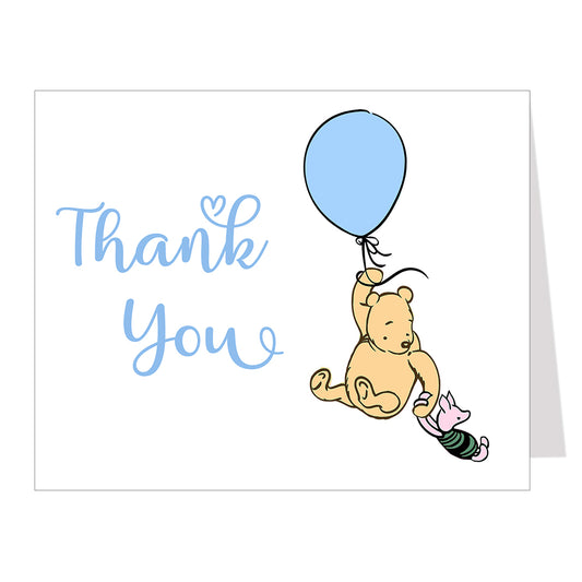 Winnie the Pooh Balloon Thank You Card