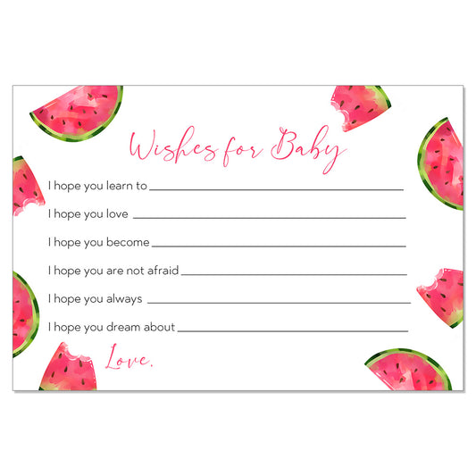 Watermelon Baby Shower Wishes Card